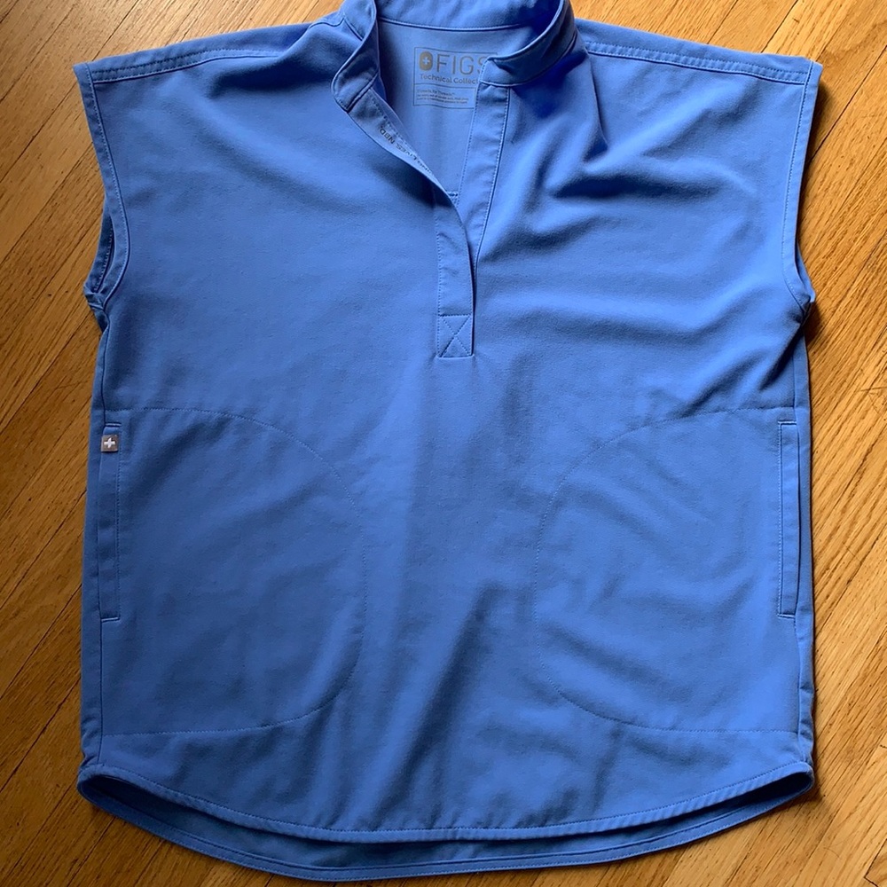 Figs Rafaela XXS Scrub Top - Ceil Blue